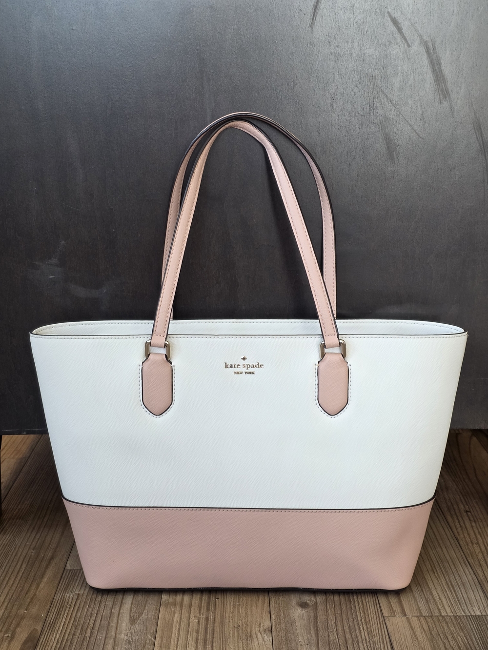 kate spade New York Two-Tone Pink and White Tote Bag